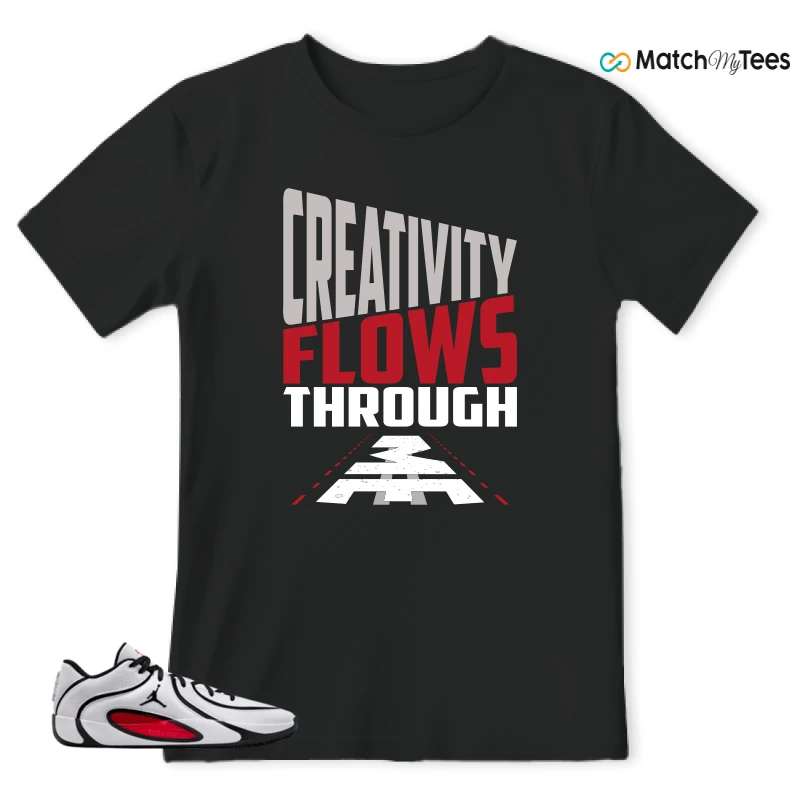 NIKE AIR JORDAN TATUM 4 WHITE UNIVERSITY RED SNEAKER Matching Tees t-shirt