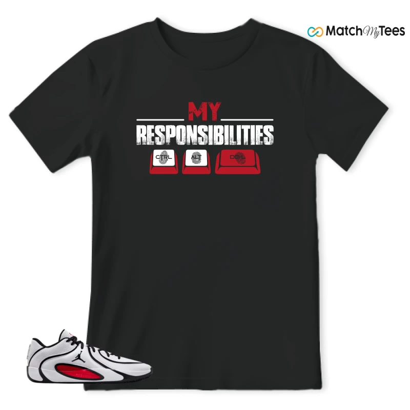 NIKE AIR JORDAN TATUM 4 WHITE UNIVERSITY RED SNEAKER Matching Tees t-shirt