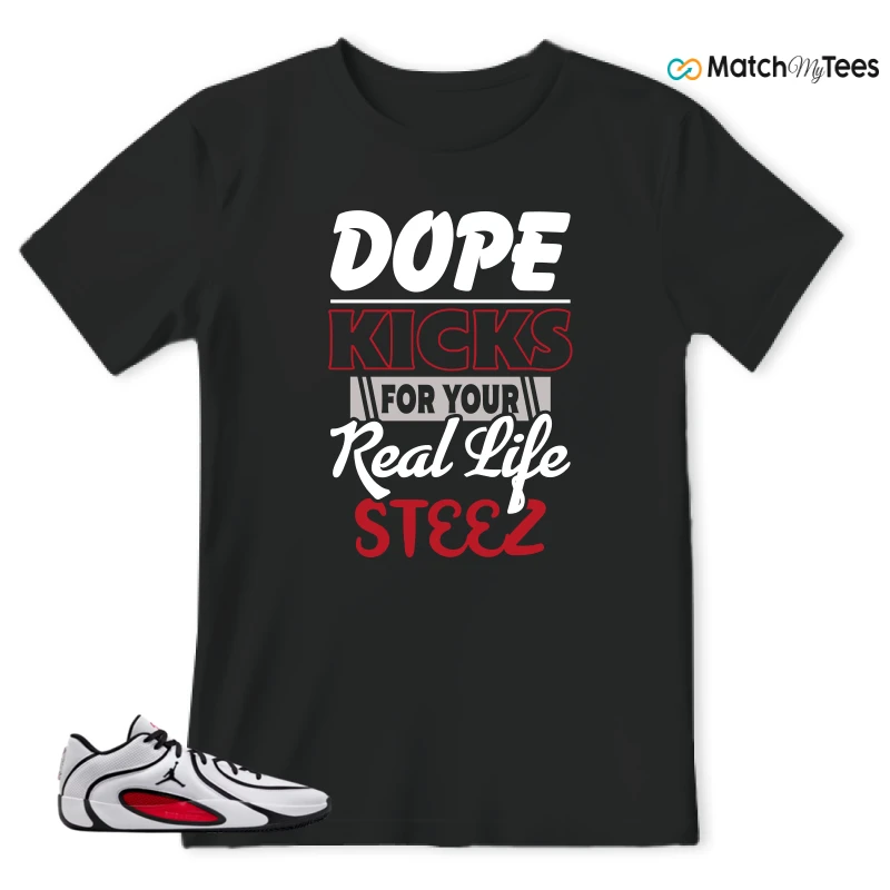 NIKE AIR JORDAN TATUM 4 WHITE UNIVERSITY RED SNEAKER Matching Tees t-shirt