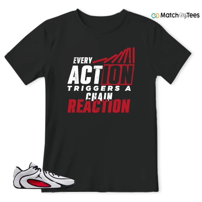 NIKE AIR JORDAN TATUM 4 WHITE UNIVERSITY RED SNEAKER Matching Tees t-shirt