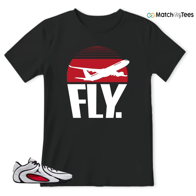 NIKE AIR JORDAN TATUM 4 WHITE UNIVERSITY RED SNEAKER Matching Tees t-shirt