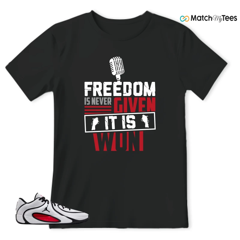NIKE AIR JORDAN TATUM 4 WHITE UNIVERSITY RED SNEAKER Matching Tees t-shirt