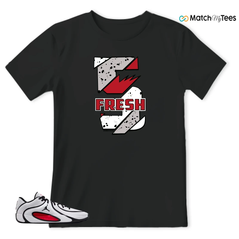 NIKE AIR JORDAN TATUM 4 WHITE UNIVERSITY RED SNEAKER Matching Tees t-shirt