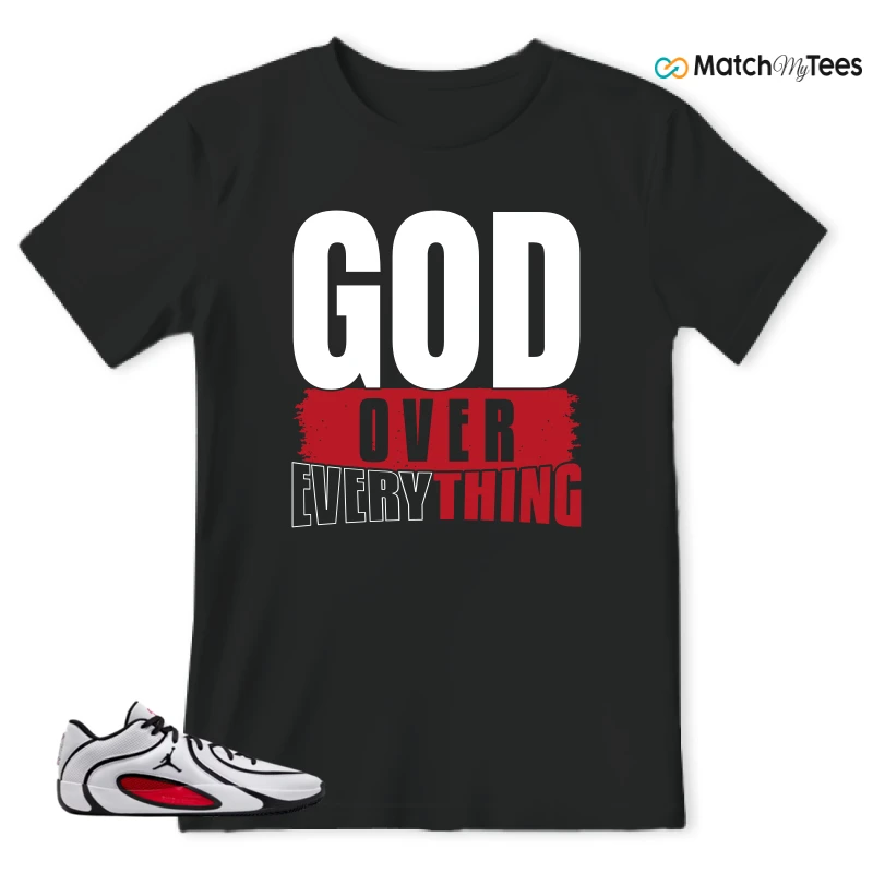 NIKE AIR JORDAN TATUM 4 WHITE UNIVERSITY RED SNEAKER Matching Tees t-shirt