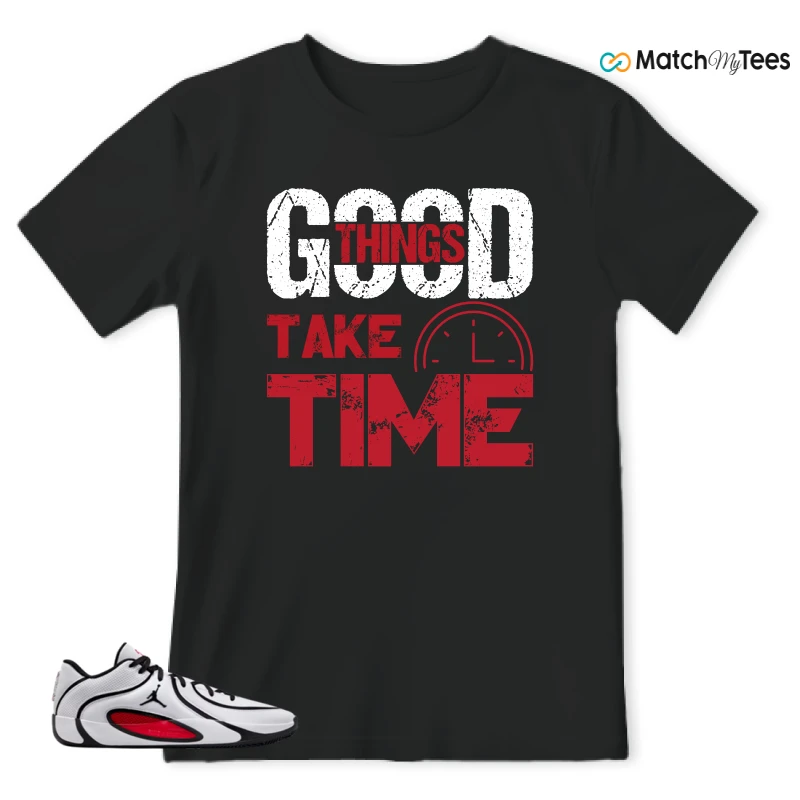NIKE AIR JORDAN TATUM 4 WHITE UNIVERSITY RED SNEAKER Matching Tees t-shirt