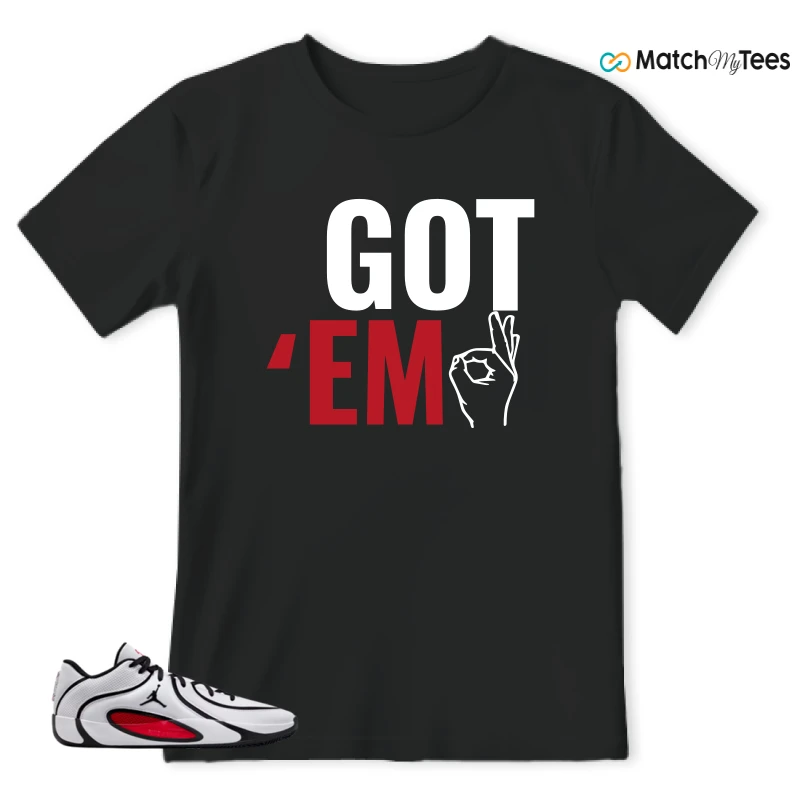 NIKE AIR JORDAN TATUM 4 WHITE UNIVERSITY RED SNEAKER Matching Tees t-shirt