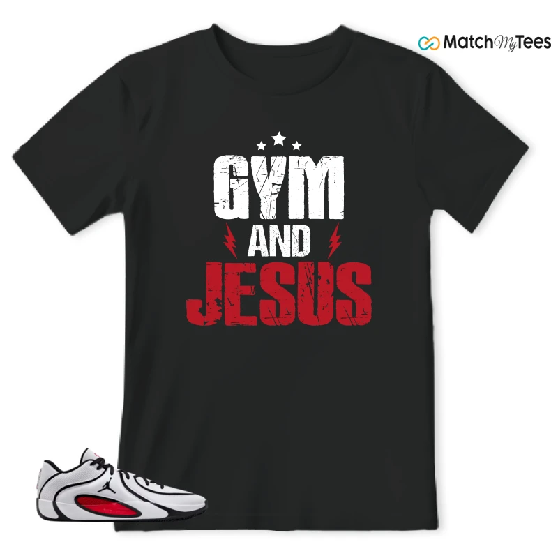 NIKE AIR JORDAN TATUM 4 WHITE UNIVERSITY RED SNEAKER Matching Tees t-shirt