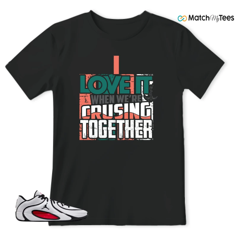 NIKE AIR JORDAN TATUM 4 WHITE UNIVERSITY RED SNEAKER Matching Tees t-shirt