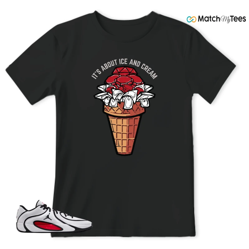 NIKE AIR JORDAN TATUM 4 WHITE UNIVERSITY RED SNEAKER Matching Tees t-shirt