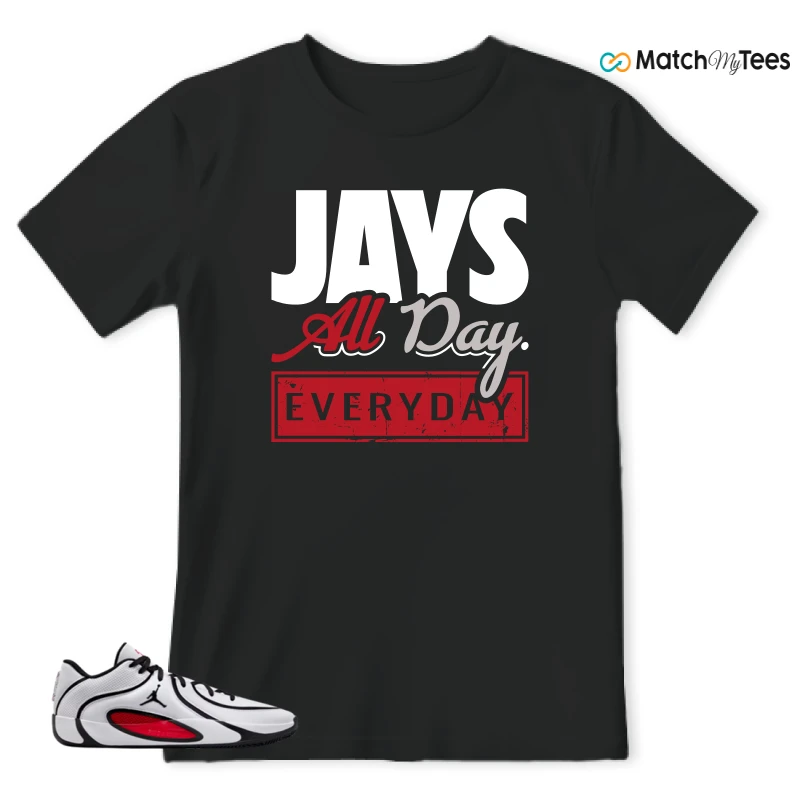 NIKE AIR JORDAN TATUM 4 WHITE UNIVERSITY RED SNEAKER Matching Tees t-shirt