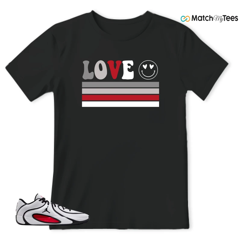 NIKE AIR JORDAN TATUM 4 WHITE UNIVERSITY RED SNEAKER Matching Tees t-shirt