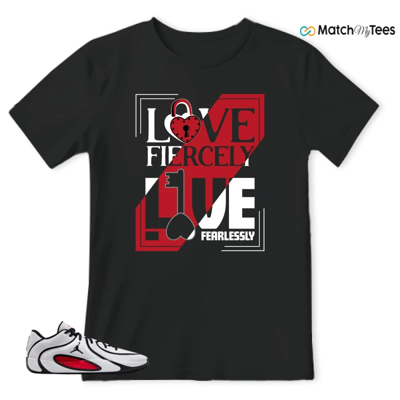 NIKE AIR JORDAN TATUM 4 WHITE UNIVERSITY RED SNEAKER Matching Tees t-shirt