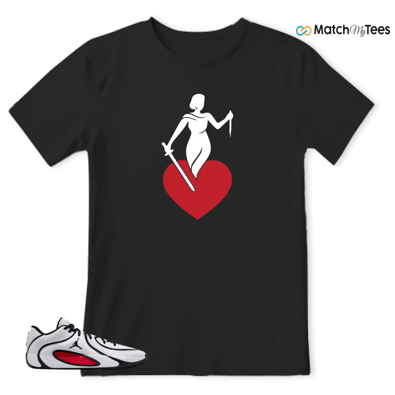 NIKE AIR JORDAN TATUM 4 WHITE UNIVERSITY RED SNEAKER Matching Tees t-shirt