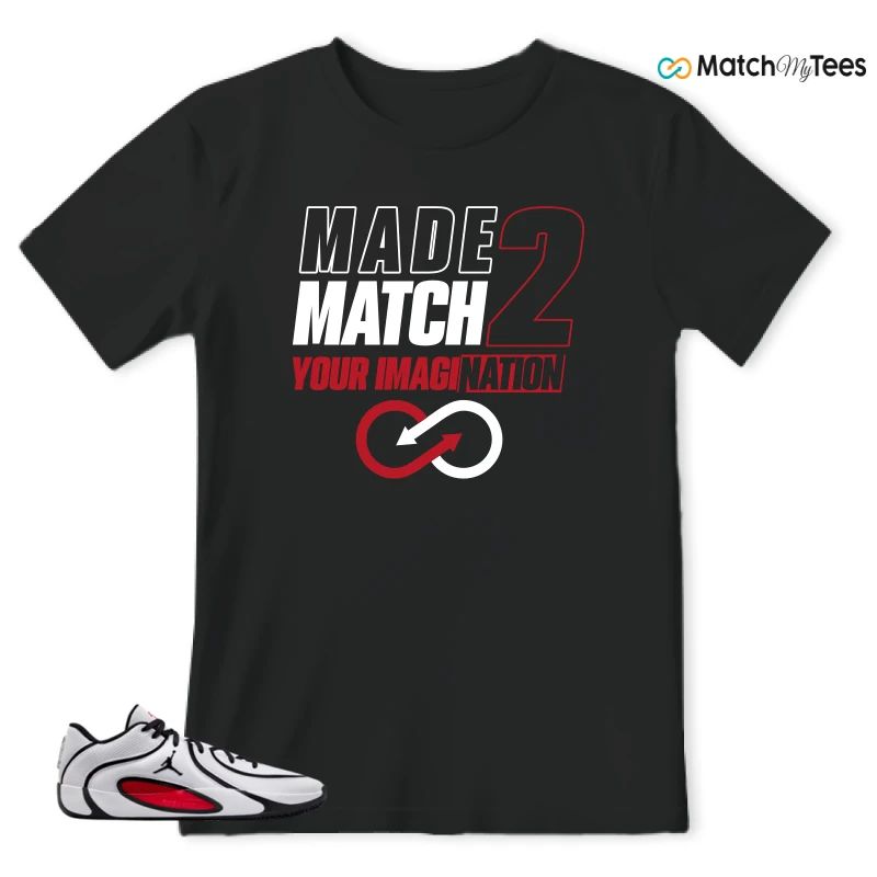 NIKE AIR JORDAN TATUM 4 WHITE UNIVERSITY RED SNEAKER Matching Tees t-shirt