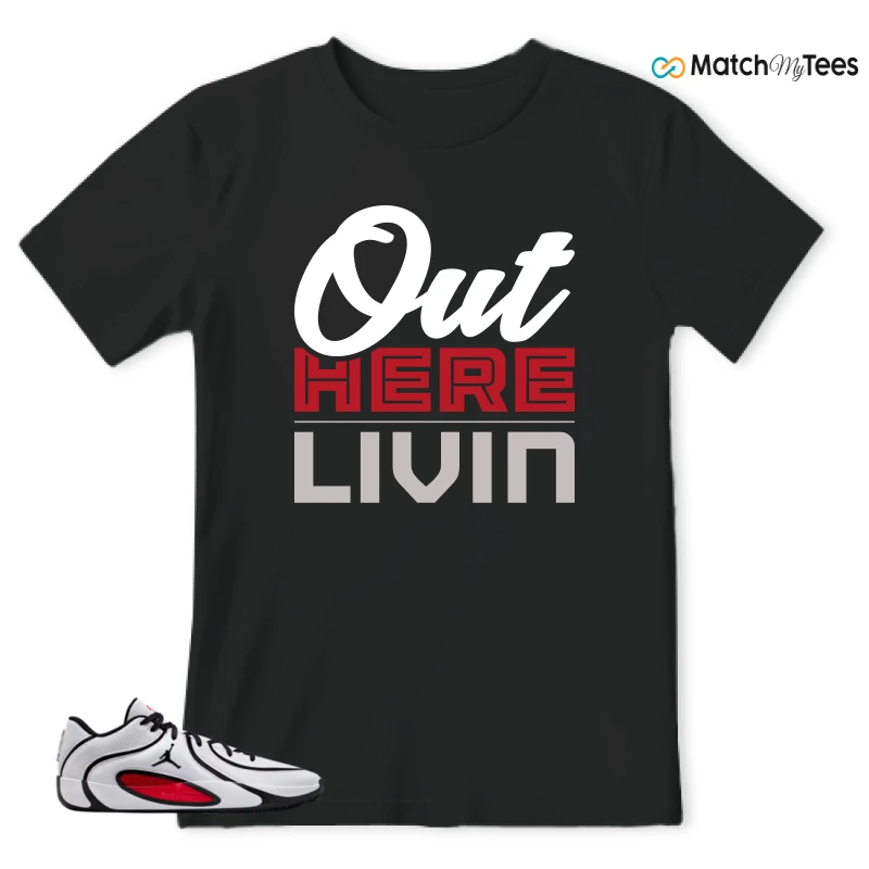 NIKE AIR JORDAN TATUM 4 WHITE UNIVERSITY RED SNEAKER Matching Tees t-shirt