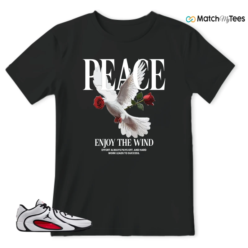 NIKE AIR JORDAN TATUM 4 WHITE UNIVERSITY RED SNEAKER Matching Tees t-shirt