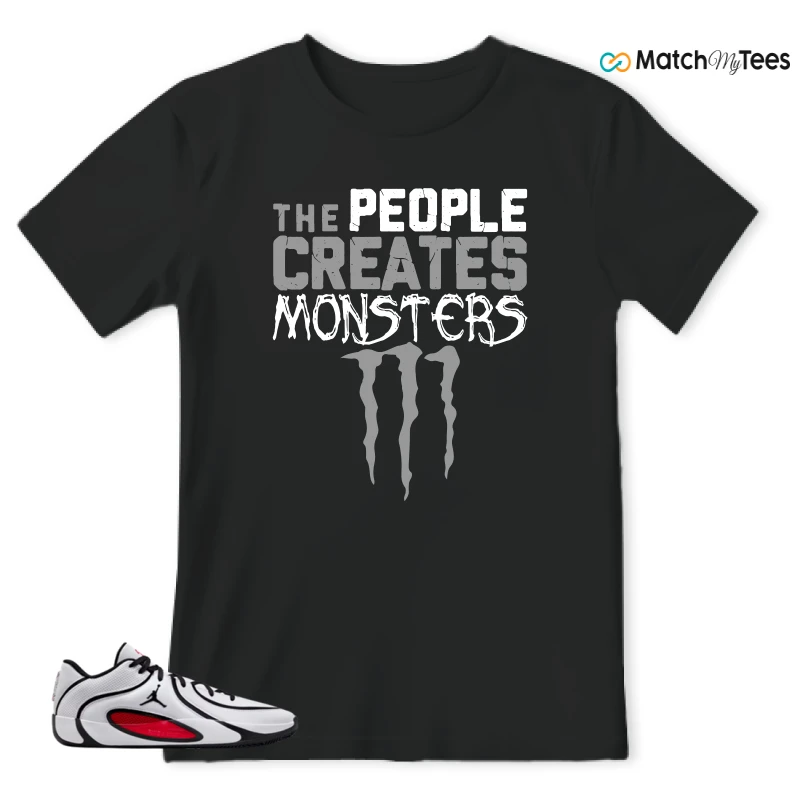 NIKE AIR JORDAN TATUM 4 WHITE UNIVERSITY RED SNEAKER Matching Tees t-shirt