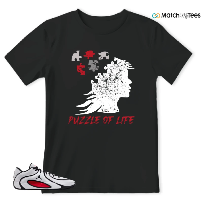 NIKE AIR JORDAN TATUM 4 WHITE UNIVERSITY RED SNEAKER Matching Tees t-shirt