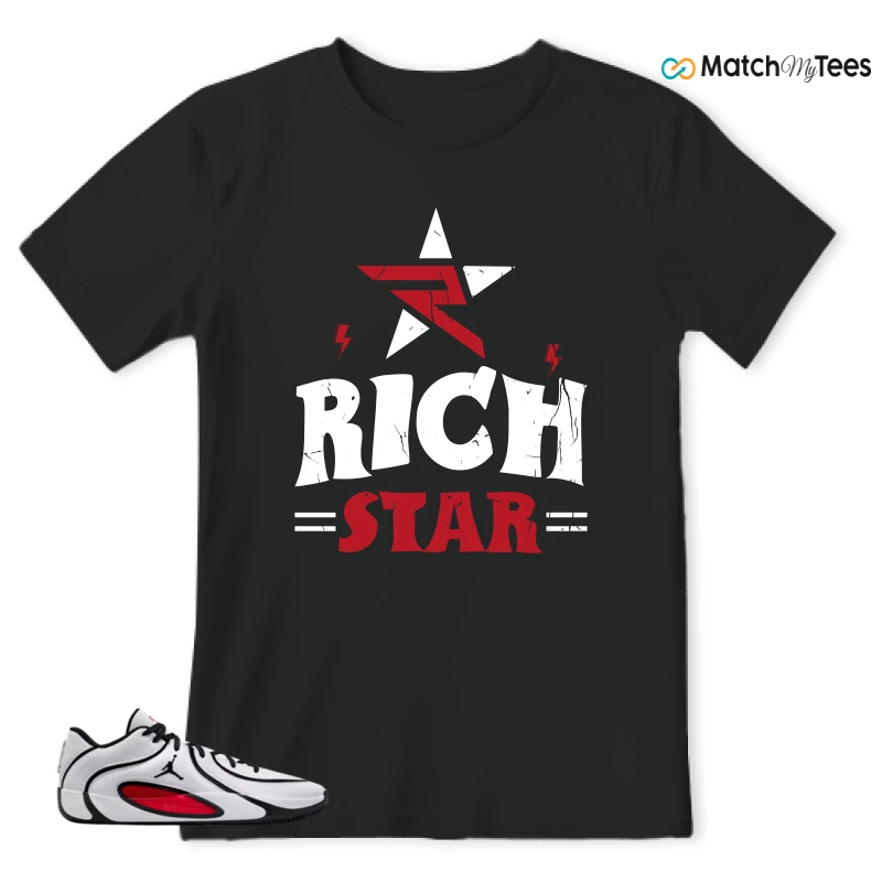 NIKE AIR JORDAN TATUM 4 WHITE UNIVERSITY RED SNEAKER Matching Tees t-shirt
