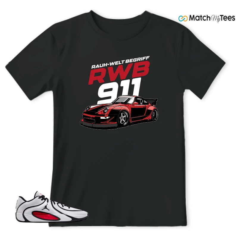 NIKE AIR JORDAN TATUM 4 WHITE UNIVERSITY RED SNEAKER Matching Tees t-shirt