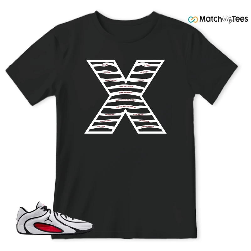 NIKE AIR JORDAN TATUM 4 WHITE UNIVERSITY RED SNEAKER Matching Tees t-shirt