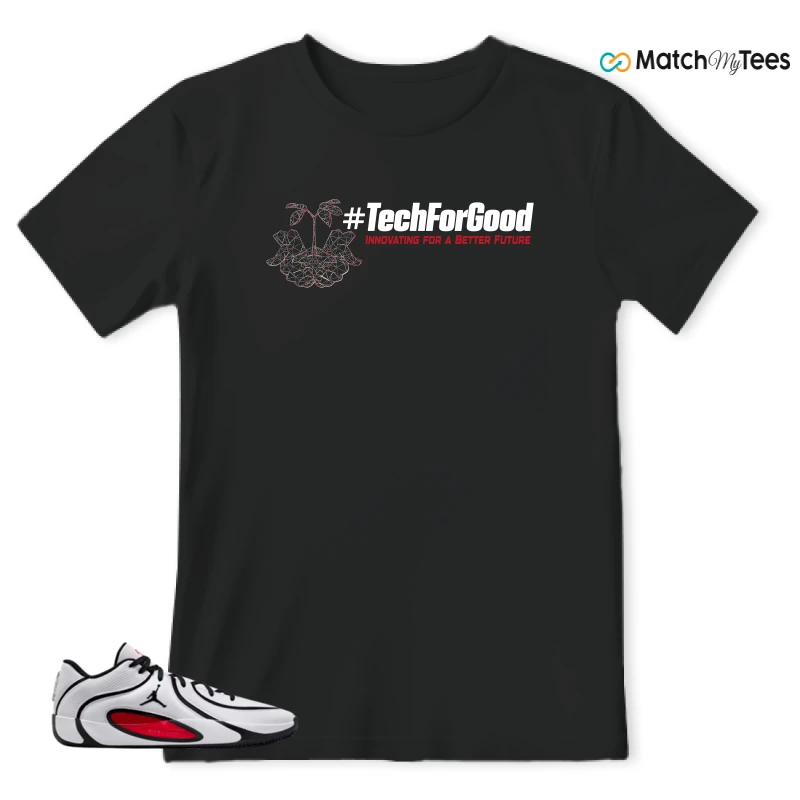 NIKE AIR JORDAN TATUM 4 WHITE UNIVERSITY RED SNEAKER Matching Tees t-shirt