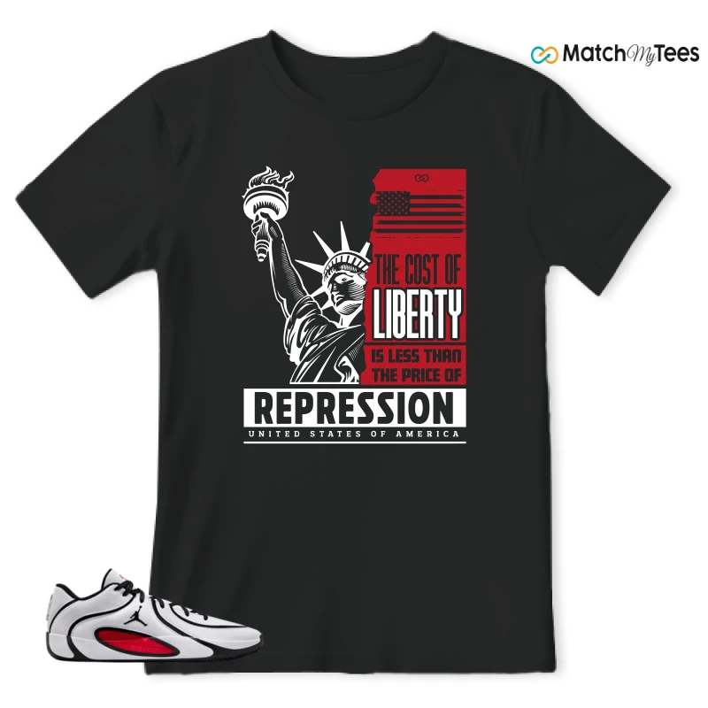 NIKE AIR JORDAN TATUM 4 WHITE UNIVERSITY RED SNEAKER Matching Tees t-shirt