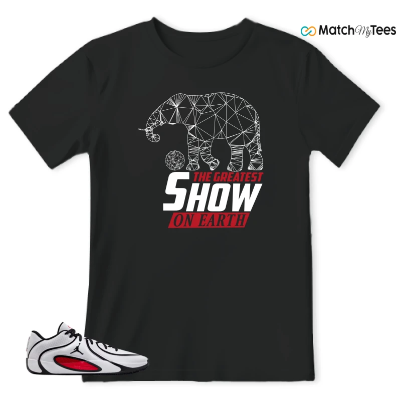 NIKE AIR JORDAN TATUM 4 WHITE UNIVERSITY RED SNEAKER Matching Tees t-shirt