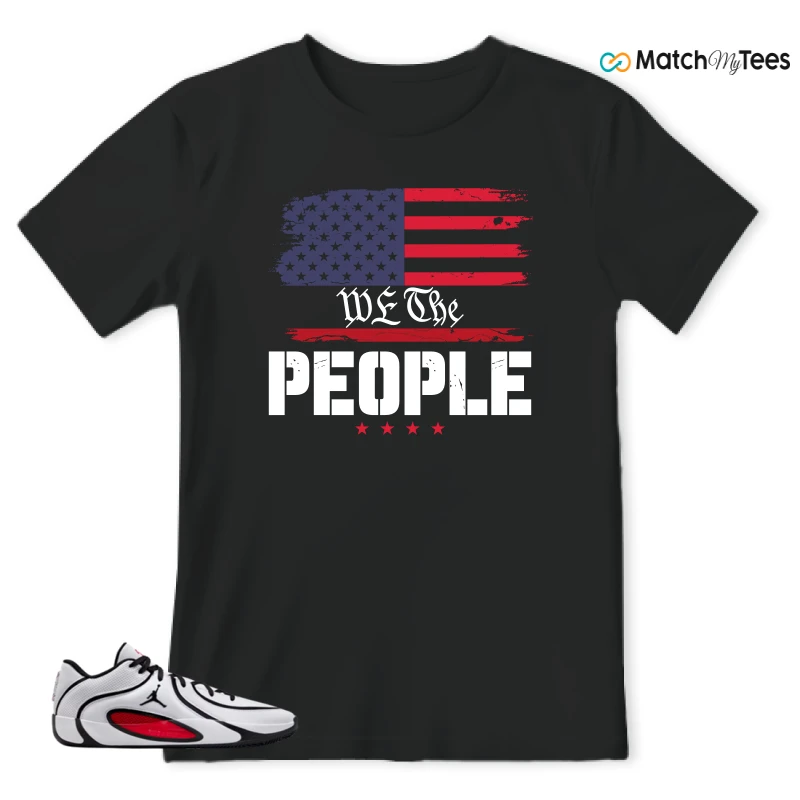 NIKE AIR JORDAN TATUM 4 WHITE UNIVERSITY RED SNEAKER Matching Tees t-shirt