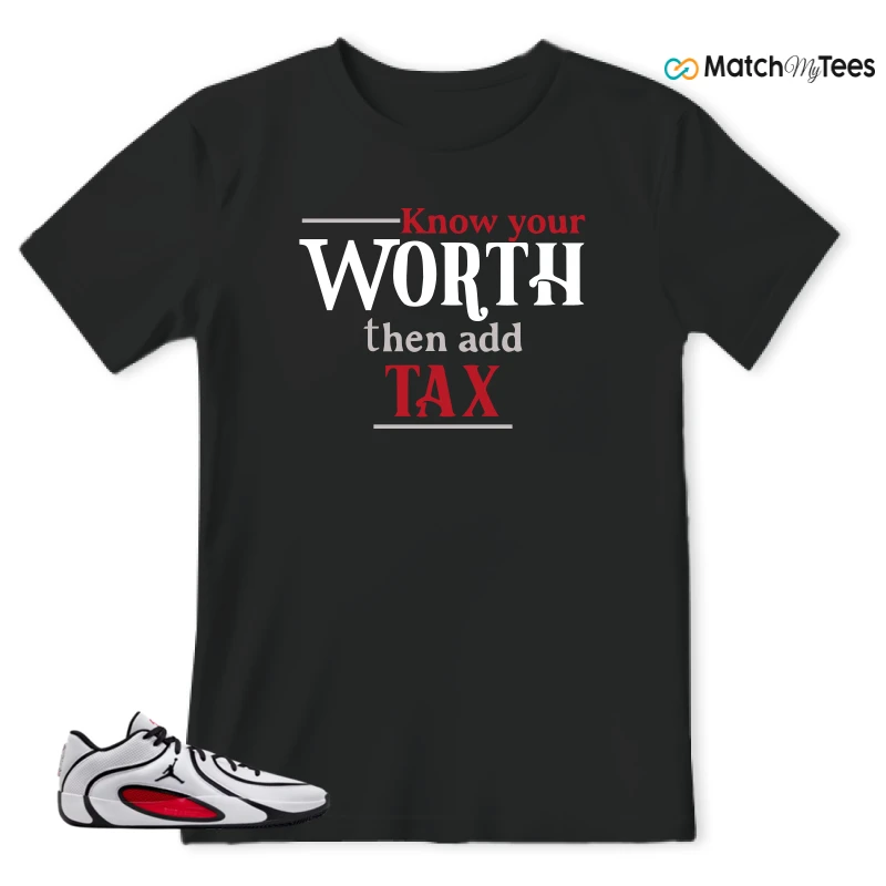 NIKE AIR JORDAN TATUM 4 WHITE UNIVERSITY RED SNEAKER Matching Tees t-shirt