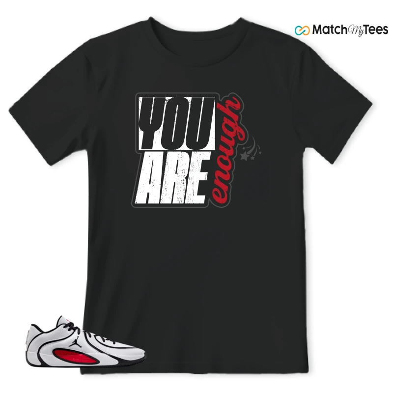NIKE AIR JORDAN TATUM 4 WHITE UNIVERSITY RED SNEAKER Matching Tees t-shirt