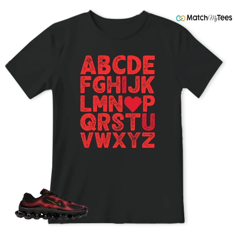 NIKE AIR LIQUID MAX BRIGHT CRIMSON AND FIRE RED SNEAKER/BLACK/METALLIC GOLD/TEAM RED/FIRE RED/BRIGHT CRIMSON matching T-shirt