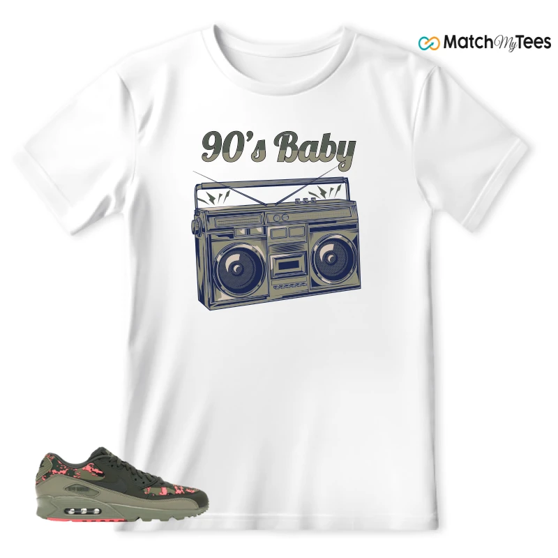 NIKE AIR MAX 90 DIGI CAMO OLIVE SNEAKER Matching Tees t-shirt