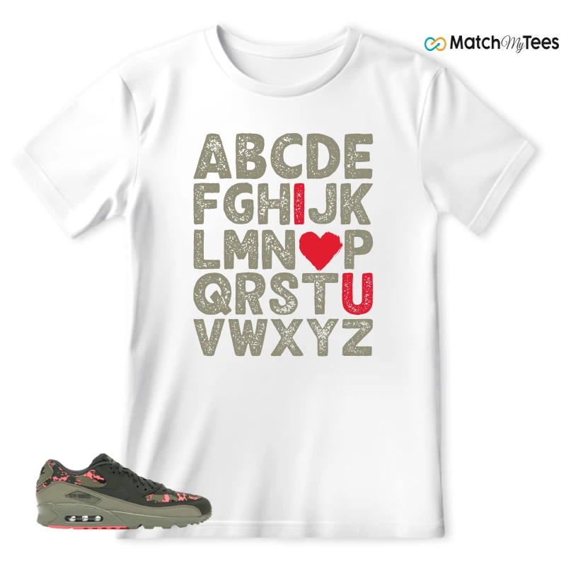 ABC LOVE White matching T-shirt T-shirt