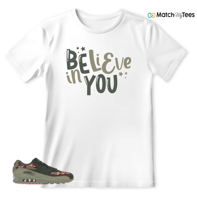 NIKE AIR MAX 90 DIGI CAMO OLIVE SNEAKER Matching Tees t-shirt