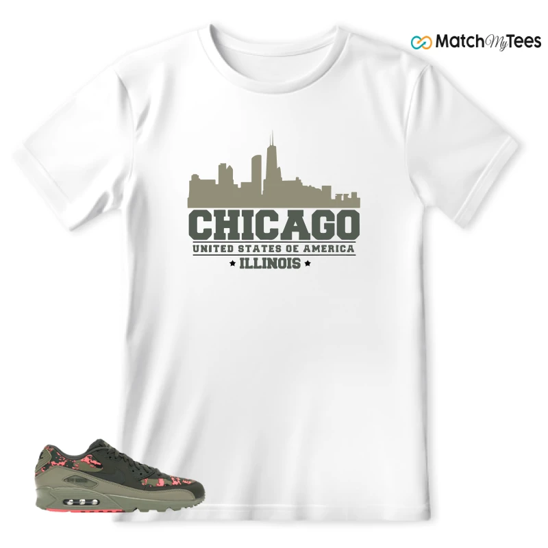 NIKE AIR MAX 90 DIGI CAMO OLIVE SNEAKER Matching Tees t-shirt