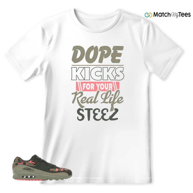 NIKE AIR MAX 90 DIGI CAMO OLIVE SNEAKER Matching Tees t-shirt
