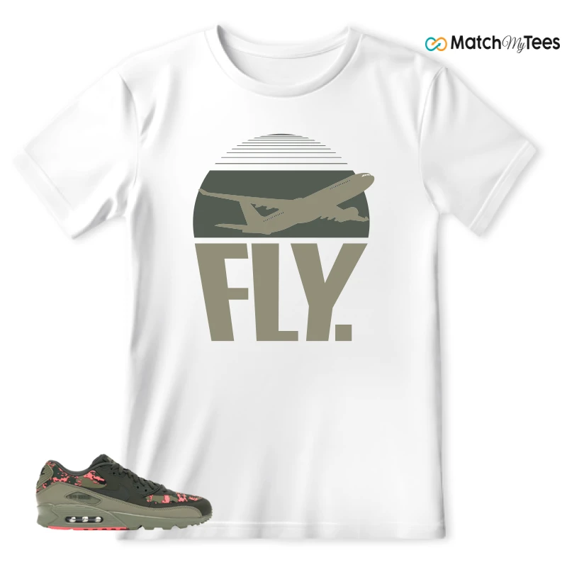 NIKE AIR MAX 90 DIGI CAMO OLIVE SNEAKER Matching Tees t-shirt