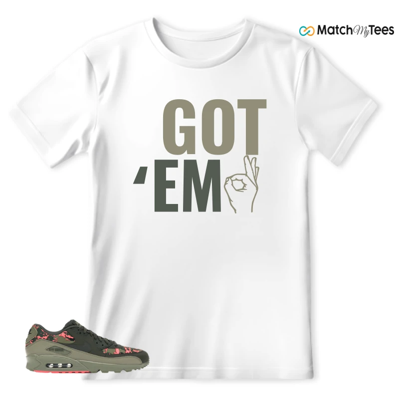 NIKE AIR MAX 90 DIGI CAMO OLIVE SNEAKER Matching Tees t-shirt