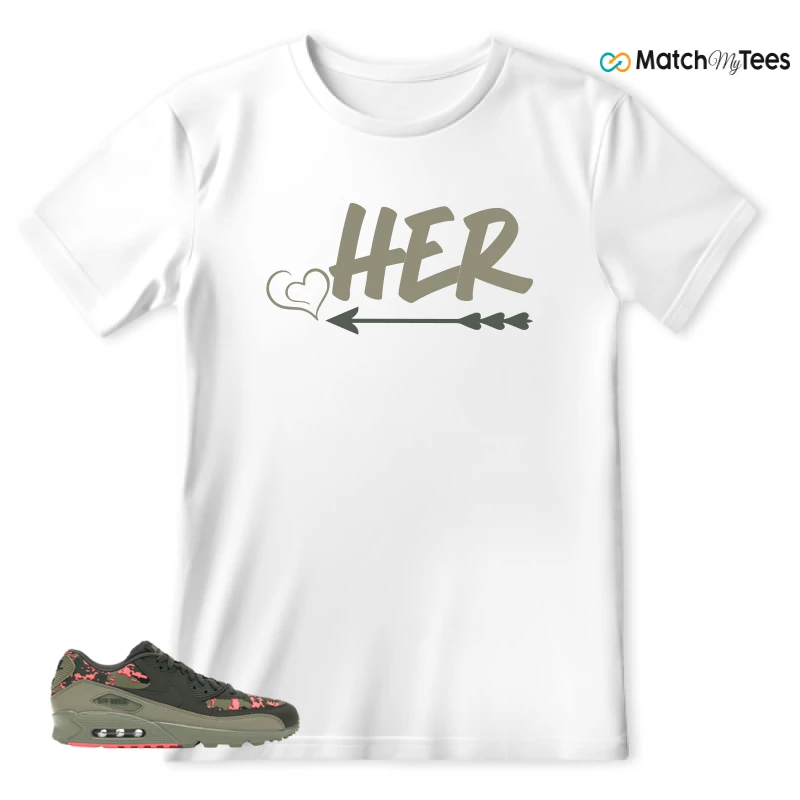 NIKE AIR MAX 90 DIGI CAMO OLIVE SNEAKER Matching Tees t-shirt