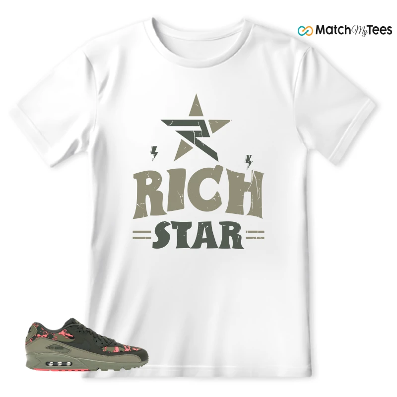 NIKE AIR MAX 90 DIGI CAMO OLIVE SNEAKER Matching Tees t-shirt