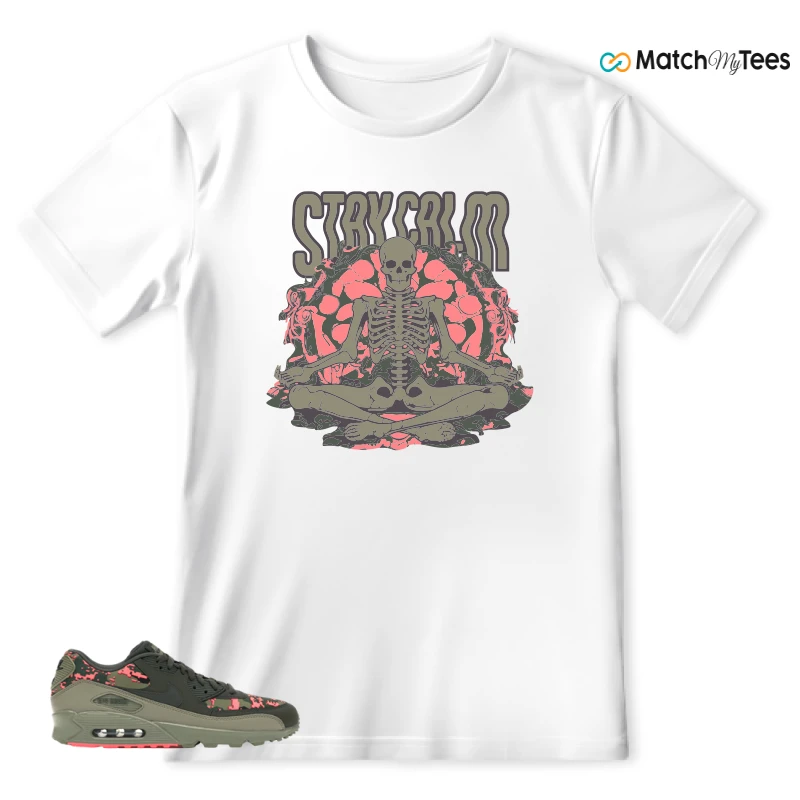 Stay Calm2 White matching T-shirt T-shirt