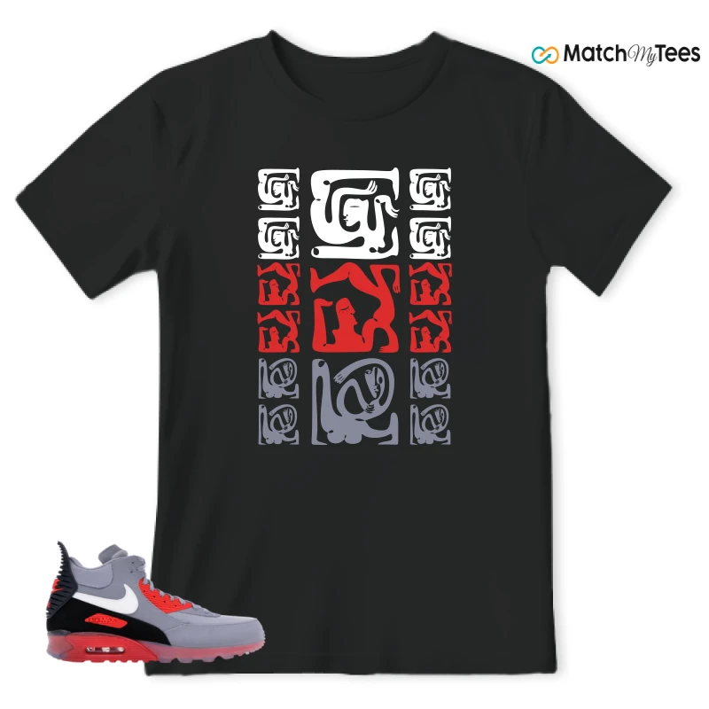 NIKE AIR MAX 90 SNEAKERBOOT ICE WOLF GREY INFRARED SNEAKER Matching Tees t-shirt
