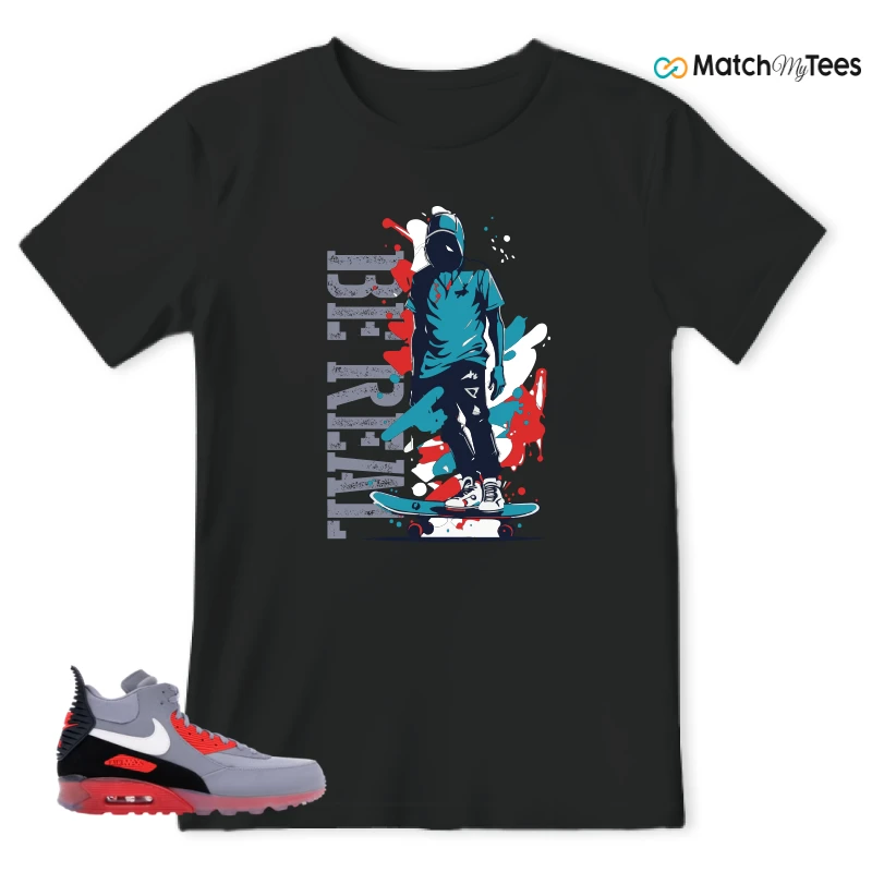 NIKE AIR MAX 90 SNEAKERBOOT ICE WOLF GREY INFRARED SNEAKER Matching Tees t-shirt