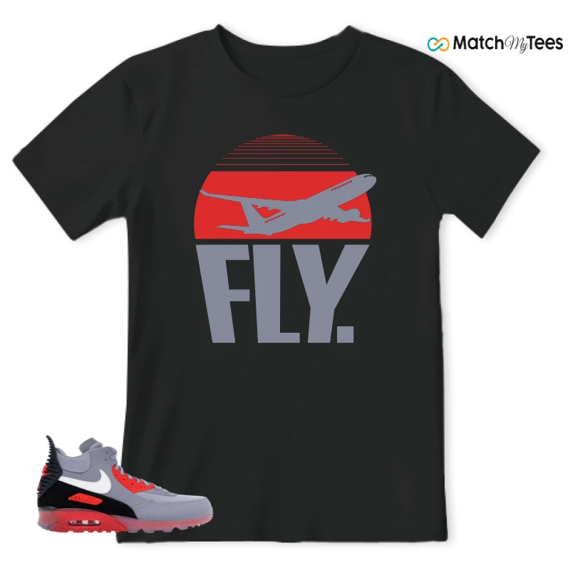 NIKE AIR MAX 90 SNEAKERBOOT ICE WOLF GREY INFRARED SNEAKER Matching Tees t-shirt