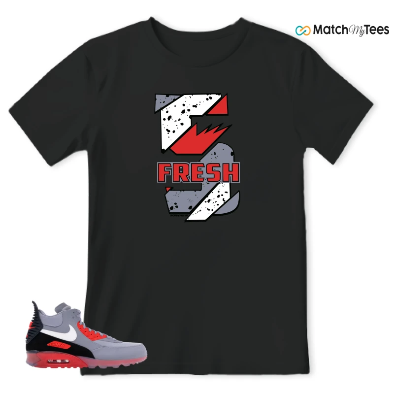 NIKE AIR MAX 90 SNEAKERBOOT ICE WOLF GREY INFRARED SNEAKER Matching Tees t-shirt