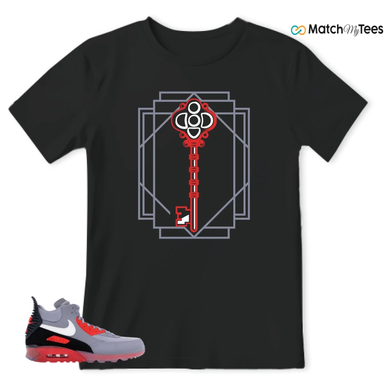 NIKE AIR MAX 90 SNEAKERBOOT ICE WOLF GREY INFRARED SNEAKER Matching Tees t-shirt