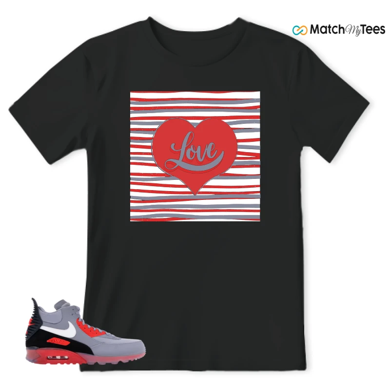 NIKE AIR MAX 90 SNEAKERBOOT ICE WOLF GREY INFRARED SNEAKER Matching Tees t-shirt