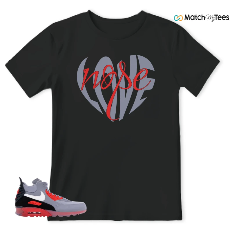 NIKE AIR MAX 90 SNEAKERBOOT ICE WOLF GREY INFRARED SNEAKER Matching Tees t-shirt
