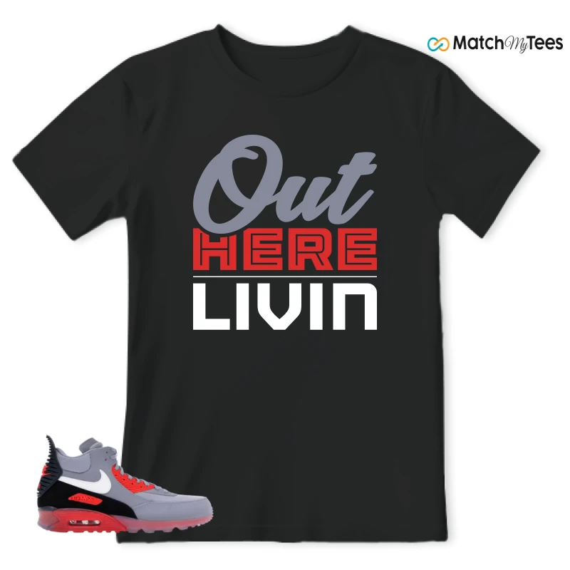 NIKE AIR MAX 90 SNEAKERBOOT ICE WOLF GREY INFRARED SNEAKER Matching Tees t-shirt